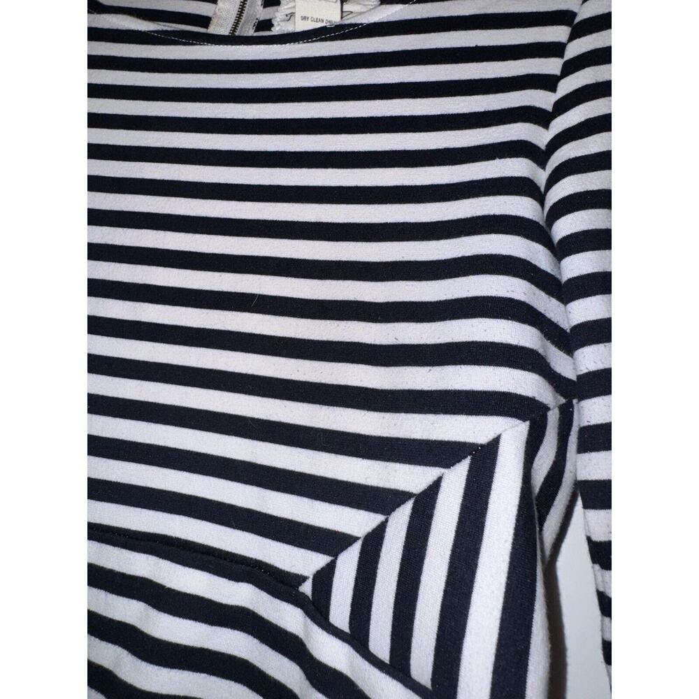 Tabitha Anthropologie Size 8 Marin Striped Sheath Dress Blue White 3/4 Sleeve - Picture 7 of 9